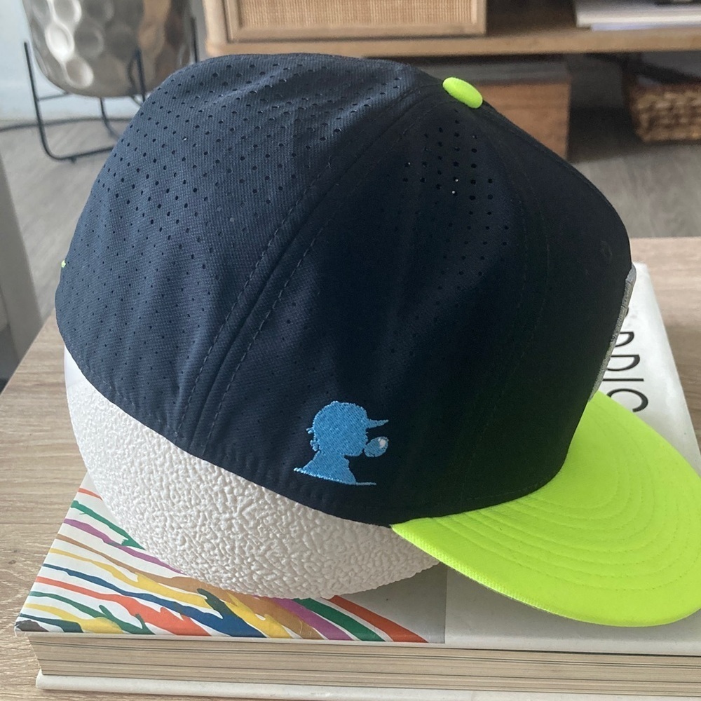 Black and Neon Green Baseball Cap - Picture 3 of 8